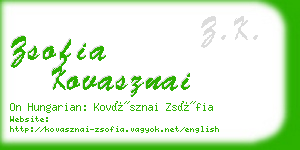 zsofia kovasznai business card